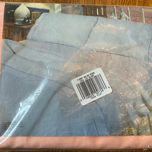 Vintage Tastemaker By Stevens TWIN FLAT Sheet Peach Sealed - Picture 2 of 2